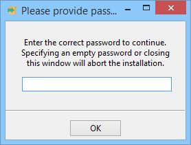 Prompt for providing password